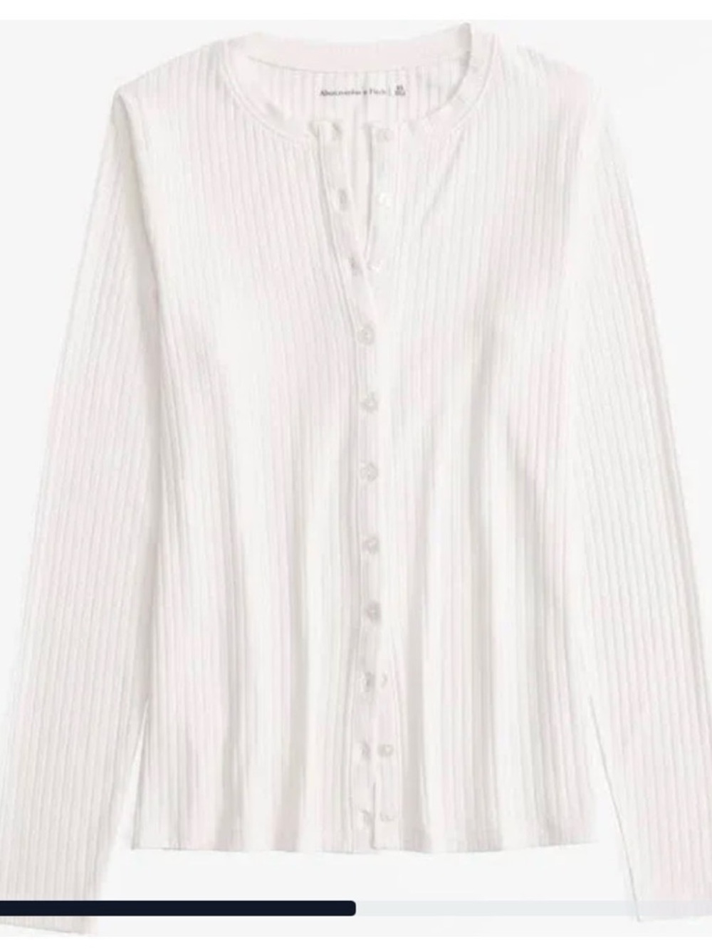 Abercrombie & Fitch Black Ribbed Long Sleeve Henley Top